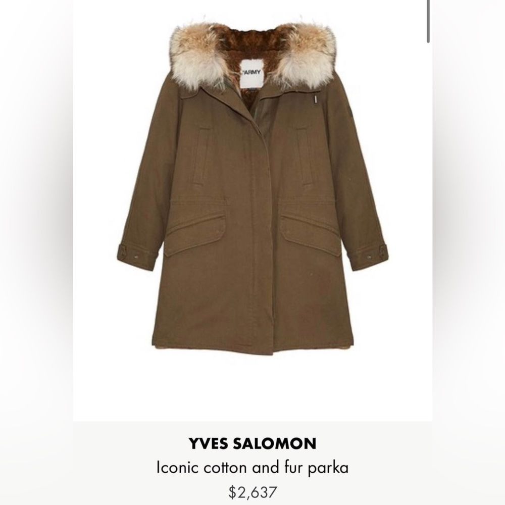 Yves Salomon army green parka
